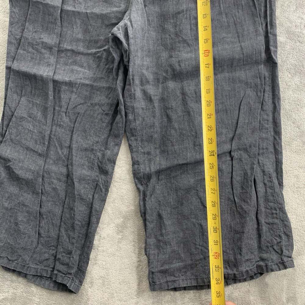 Eileen Fisher Pants Women 1X Pull On Faded Black Capsule Minimalist Linen Boho - Picture 3 of 11